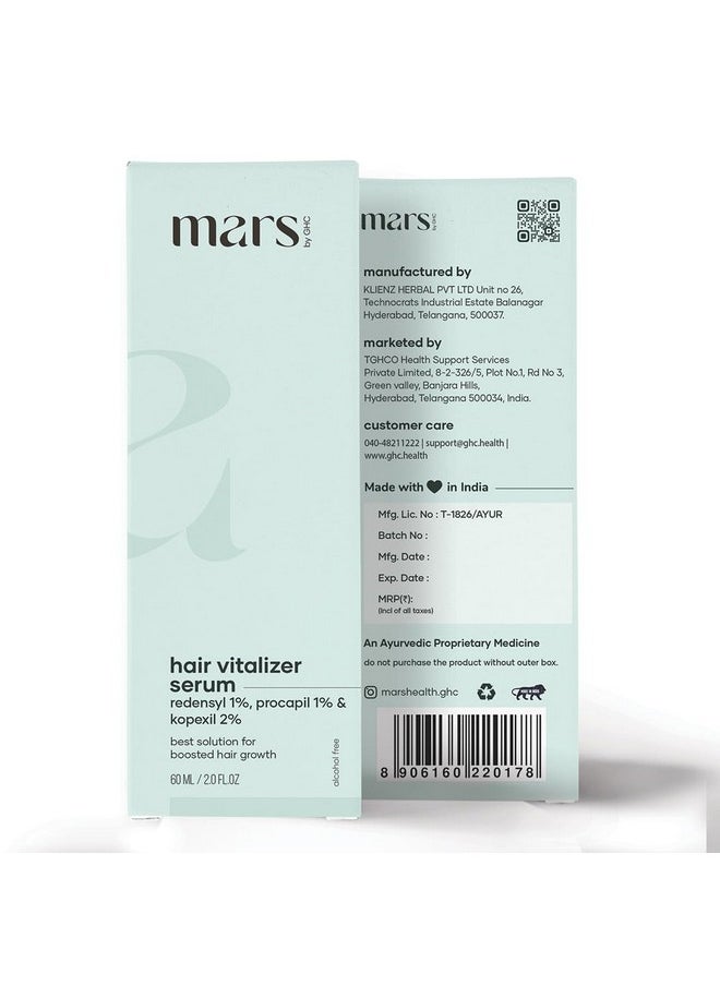 mars by GHC - Hair Growth Kit | Hair Growth Vitalizer 60Ml | Derma Roller Hair Activator | Reduces Hair Fall & Reactivates Hair Follicles - Image 1