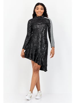 adidas Originals Women Metallic Mini Dress, Black  - Image 2