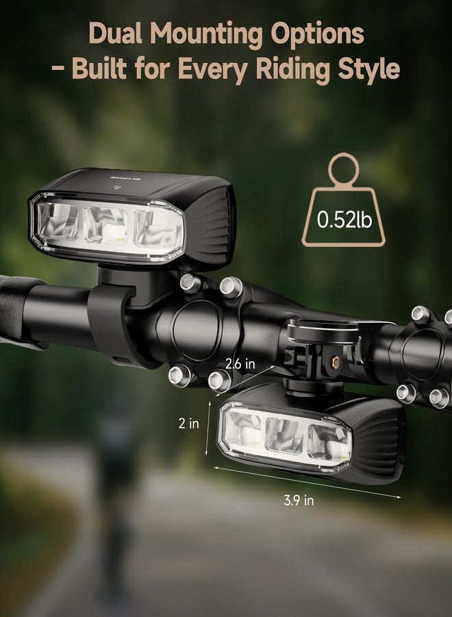 SKYFIRE Bright Bike Light for Night Riding, USB-C Rechargeable Bicycle Headlight, 1800 Lumens Dual Beam Bike Lights Front with 5 Modes, Waterproof Cycling Light for Road & Mountain Bike, 17H Runtime - Image 4