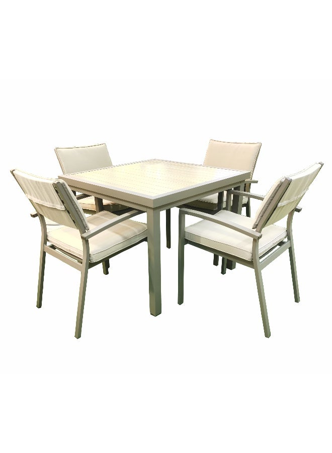 Oasis Casual ALUMINIUM DINING SET WITH BEIGE CUSHION  - Image 1