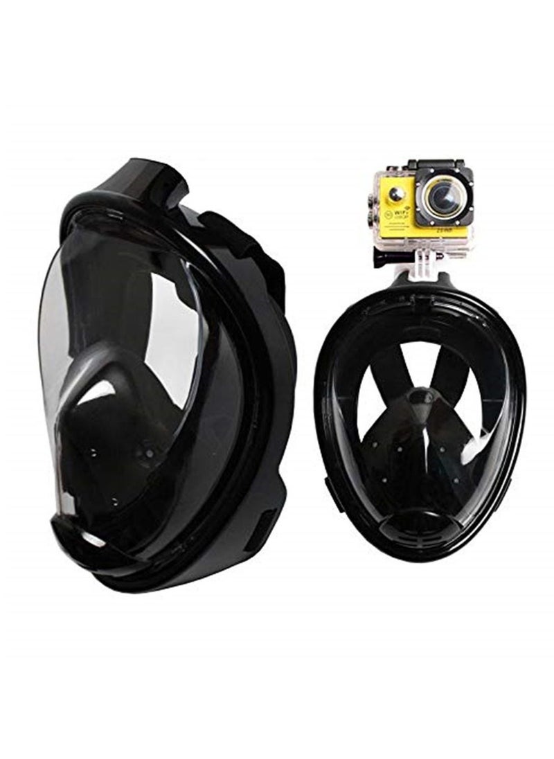 Generic Anti fog Detachable Dry Snorkeling Full Face Mask Set Scuba Diving Mask-Black  - Image 3