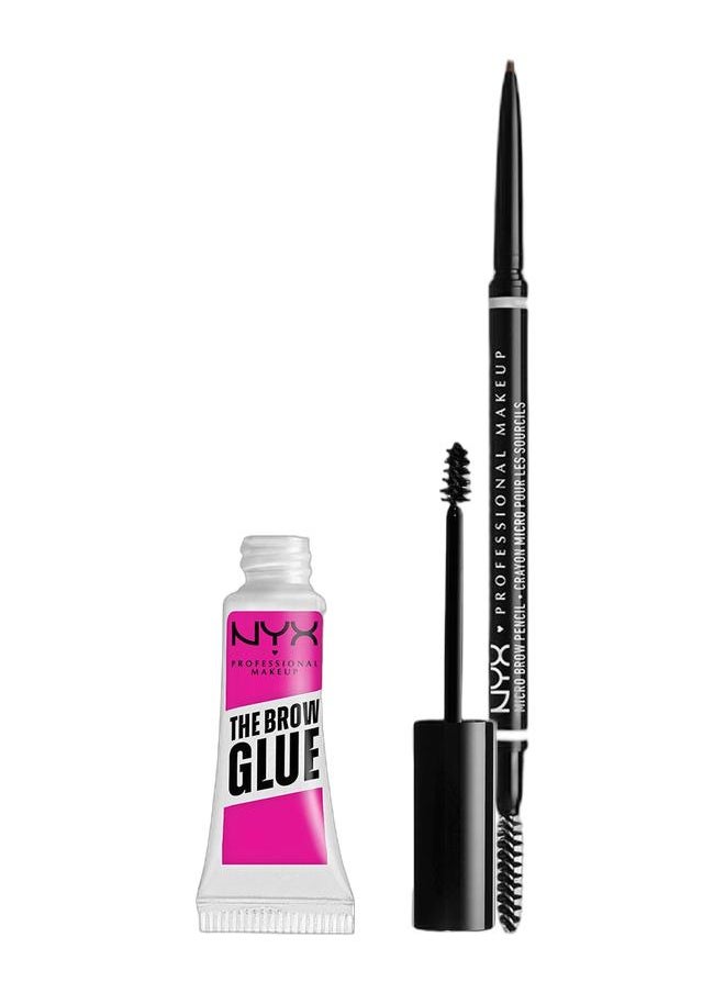 NYX PROFESSIONAL MAKEUP Eyebrow kit: Brow glue + Micro Brow Pencil  - Image 1