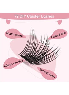 Lash Clusters, 72 Pcs Individual Cluster Lashes DIY Lash Extension 8-16mm Eyelash Clusters Volume Wispy Lashes Super Thin Band Reusable Soft & Comfortable (Volume, D-8-16mix) - pzsku/Z83C9805C92BD8D4F0108Z/45/_/1682153500/e6178de3-4fec-435d-8aea-f2f8b8fcce5a