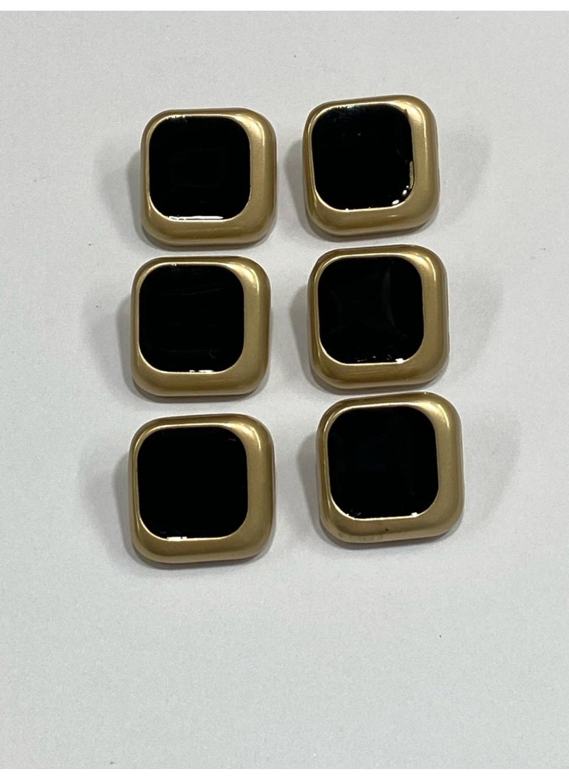 Karan Tuhafiye Karan Haberdashery Metal Button/Trench Coat Jacket Length/Set of 6/2.2 CM/JX007/MATTE Gold  - Image 1