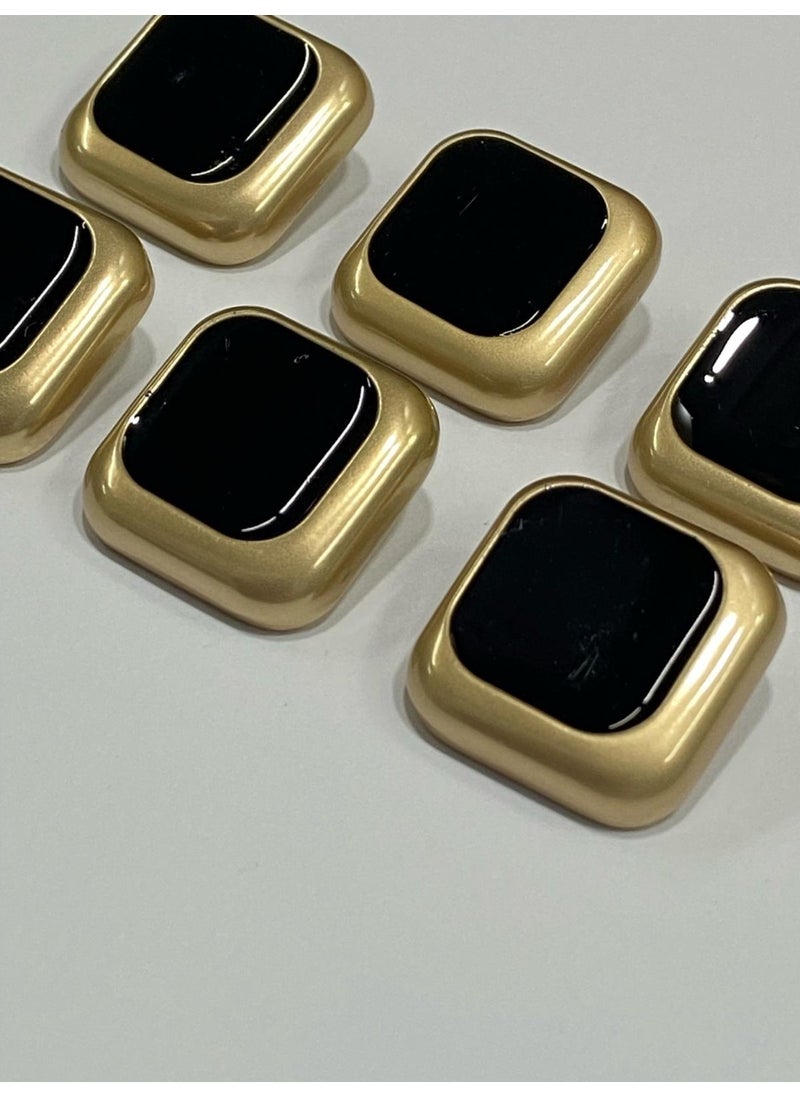 Karan Tuhafiye Karan Haberdashery Metal Button/Trench Coat Jacket Length/Set of 6/2.2 CM/JX007/MATTE Gold  - Image 2