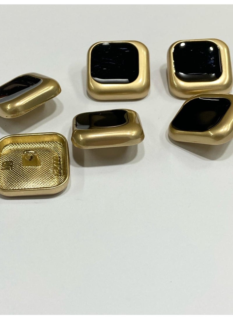 Karan Tuhafiye Karan Haberdashery Metal Button/Trench Coat Jacket Length/Set of 6/2.2 CM/JX007/MATTE Gold  - Image 3