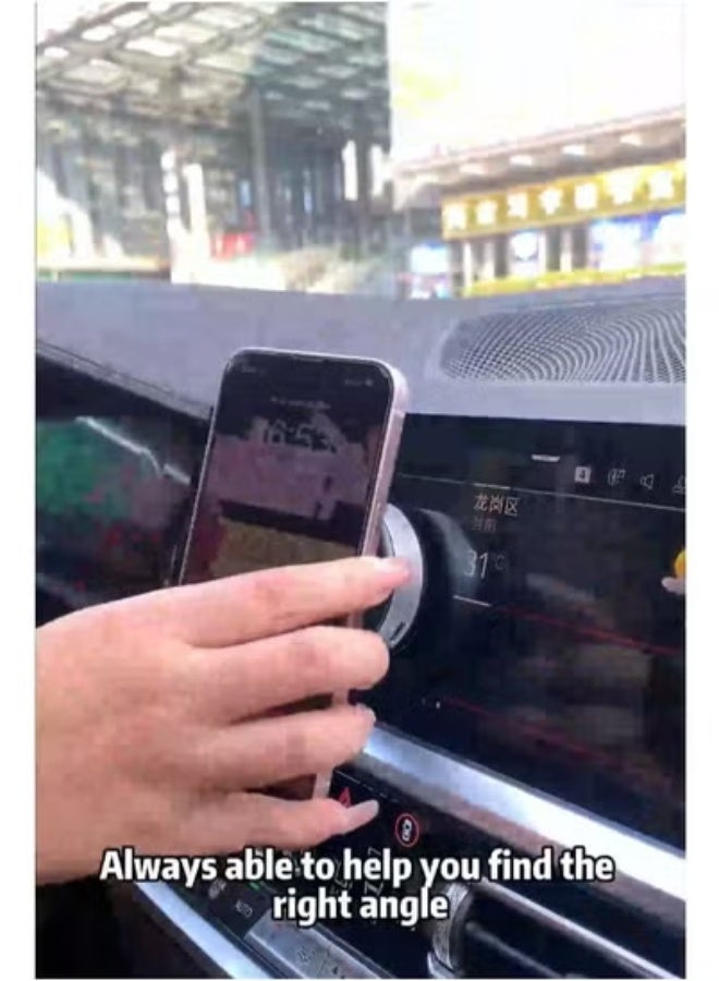 JOMILA 360° Rotatable Car Magnetic Phone Holder – Electric Vacuum Suction Mount with Powerful Magnetic Lock for Secure Phone Grip | Universal Compatibility with iPhone & Android | Silver Finish | Hands-Free, Adjustable Car Mount for Dashboard or Windshield Use - Image 3