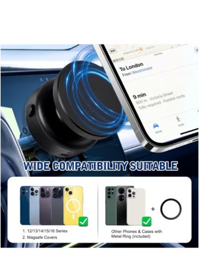 JOMILA 360° Rotatable Car Magnetic Phone Holder – Electric Vacuum Suction Mount with Powerful Magnetic Lock for Secure Phone Grip | Universal Compatibility with iPhone & Android | Silver Finish | Hands-Free, Adjustable Car Mount for Dashboard or Windshield Use - Image 5