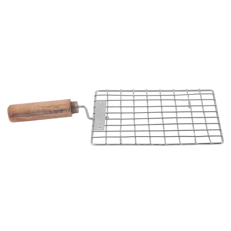 ZINVOSY Stainless Steel Wire Roaster Papad Jali | Wooden Handle Square with Roasting Net | Papad Jali | Roti Jali | Roaster Stainless Steel Square Roti Grill (Silver) - Image 1