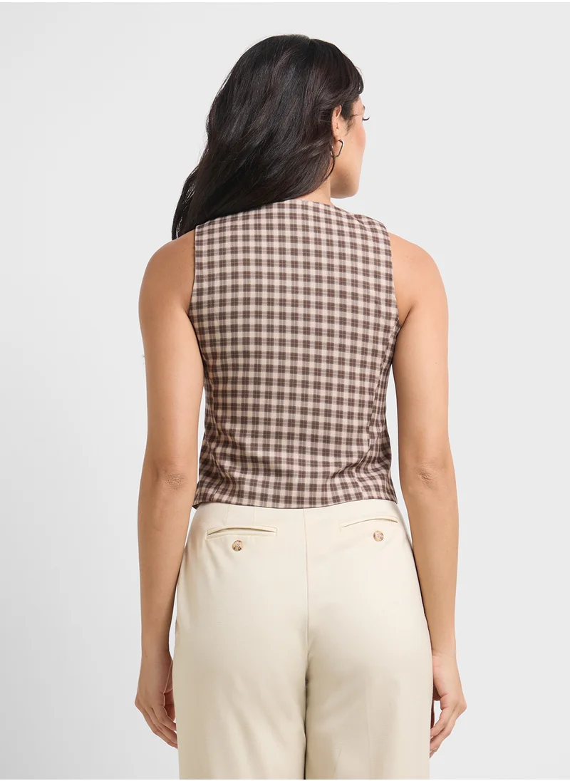 ELLA Check Print Vest Top