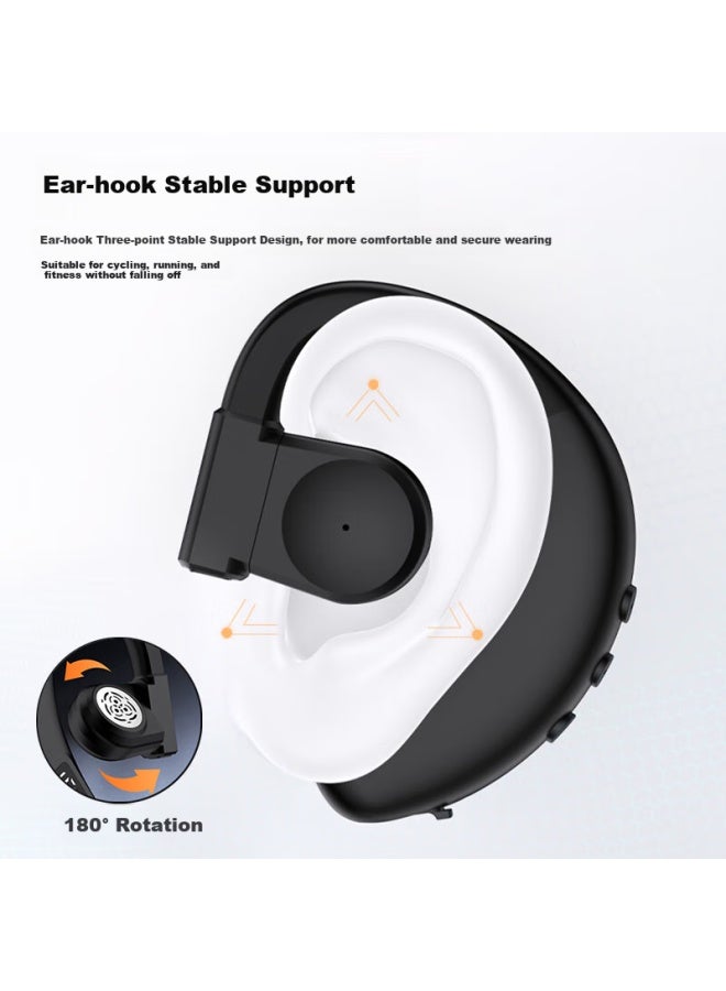 Oksj Bluetooth Earphones, Ear-hook Style, Wireless Bone Conduction Concept, Single-ear Non-in Sports Running Food Delivery Driving, Compatible With Android And Apple Phones - Image 5