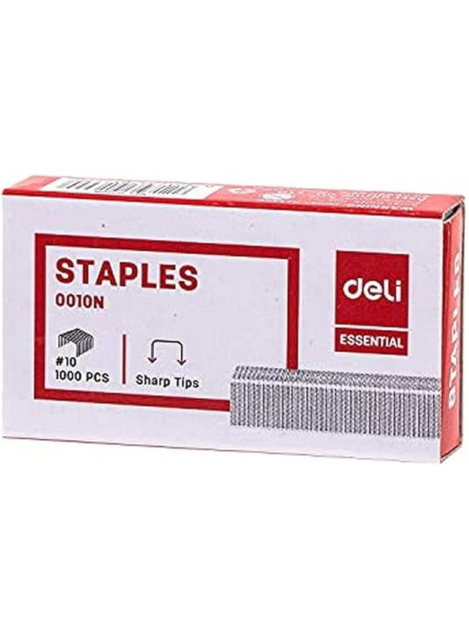 Deli E0010N Staples Box No.10 20 Pieces Silver - Image 1