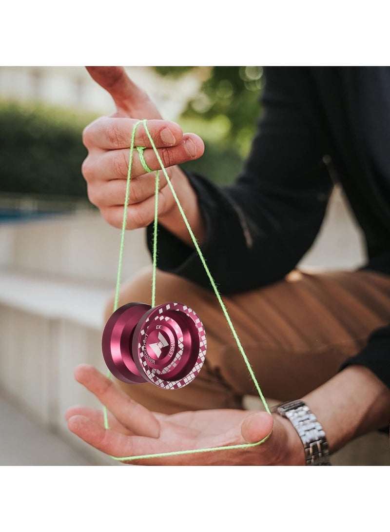 Unresponsive Yoyo Professional 【Responsive Bearing Included Auto Return】 with Ball Bearing Mosaic Extraordinary Yo-Yos Ball Sleeper Yoyos, Red - Image 5