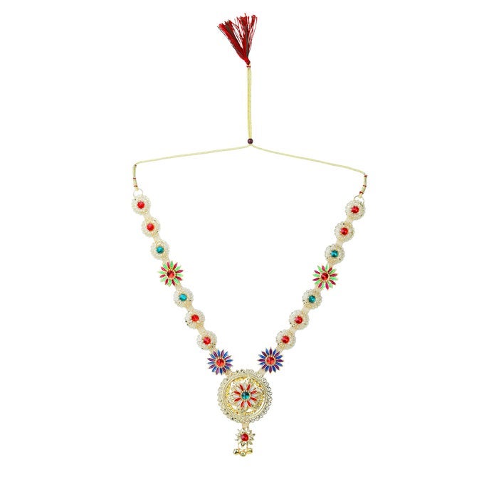 Decorative Mala Set for Laddu GopalDevi MaaRadha KrishnaIndian Traditional Holi Festival God Goddess Haar Sringar Set Deity jewellary Set for All God Statue Size 8Multicolor