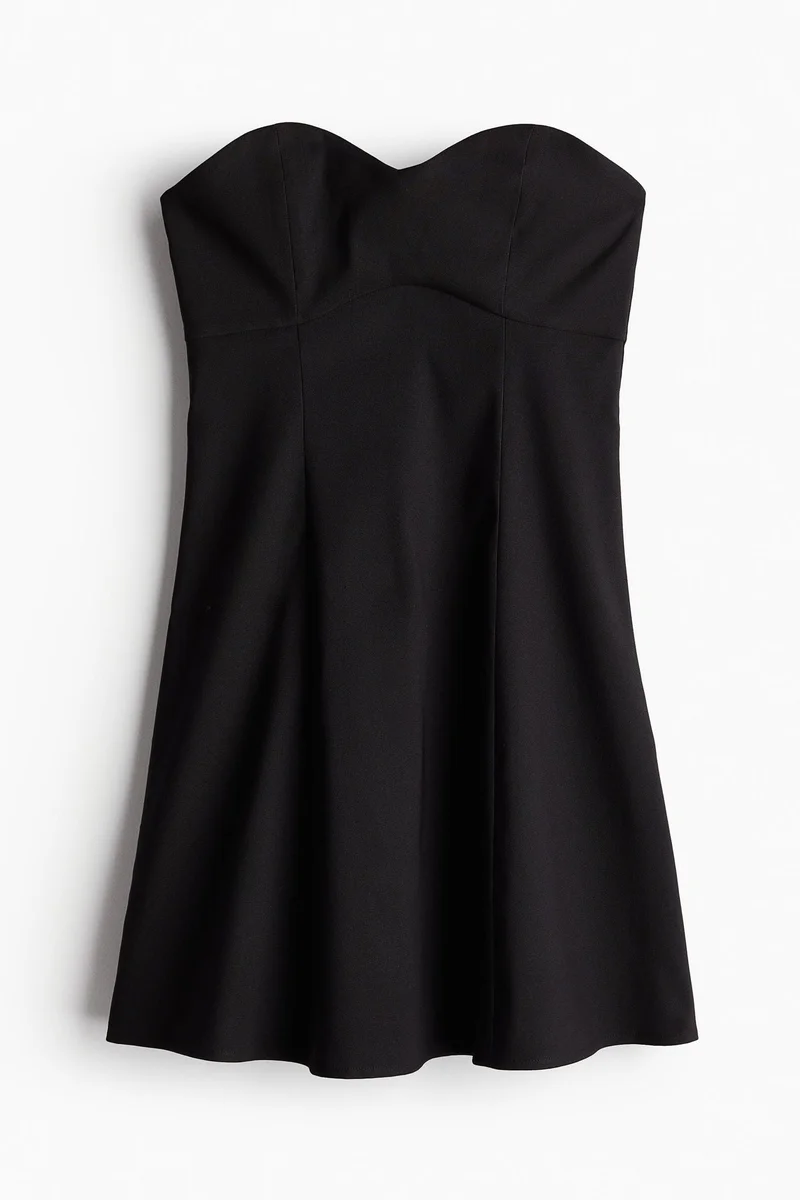 H&M Flared-skirt bandeau dress