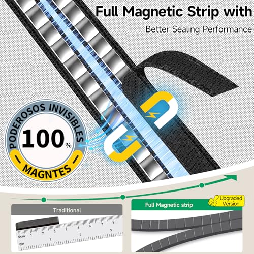 HOFUDON Upgraded Magnetic Screen Door, Heavy Duty Fiberglass Mesh, Quick Close Full Strip Magnets, Door Screen Magnetic Closure for Single Door Size 34 x 82 Inch, Screen Door Size 36 x 84 Inch Black - Image 3