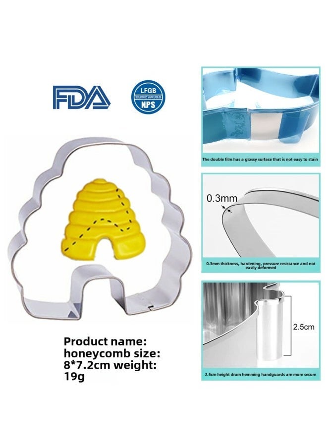 Bee Biscuit Mold Cartoon Baking Utensils Cake Mold Diy Rice Ball Mold Bear Stainless Steel Biscuit Mold-Specifications - Image 1