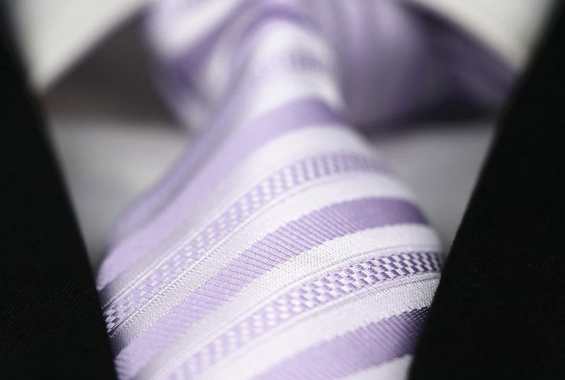 Secdtie Men's Classic Stripe Jacquard Woven Silk Tie Formal Party Suit Necktie - Image 3