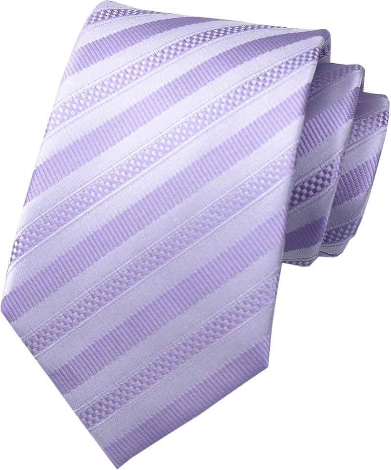 Secdtie Men's Classic Stripe Jacquard Woven Silk Tie Formal Party Suit Necktie - Image 1