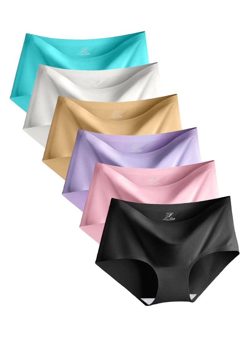 Love Bell حب جرس - حزمة 6 سراويل داخلية نسائية بدون seams - غير مرئية، ناعمة ومريحة للارتداء للسيدات. (الإمارات/السعودية، ألفا، م، عادي، عادي، ناعم وكلاسيكي بسيط - حزمة 6 قطع) - Image 1
