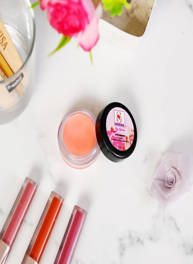 SUNISA Strawberry Lip Balm For Natural Pink Lips 10g | Nourishment, Dark And Chapped Lips - (Pack of 1) - Image 3