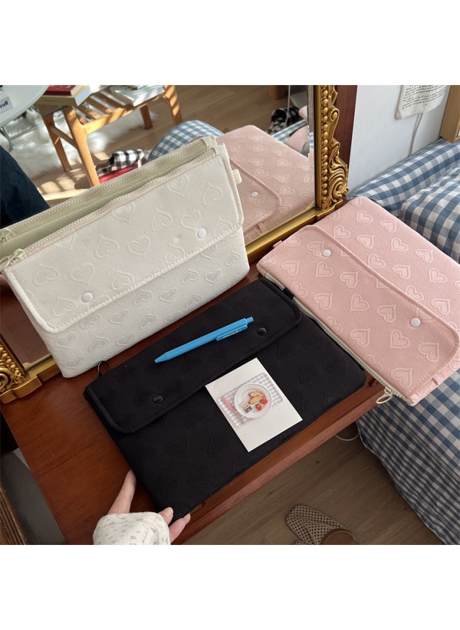 Generic - Export South Korea Ins Peach Heart Soft Powder Tablet Computer Bag Ipad Protective Cover 11/13 Inch Notebook Storage Liner-Color:Pink-Size:13-14inch - Image 1