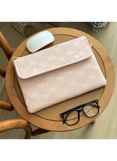 Export South Korea Ins Peach Heart Soft Powder Tablet Computer Bag Ipad Protective Cover 11/13 Inch Notebook Storage Liner-Color:Pink-Size:13-14inch