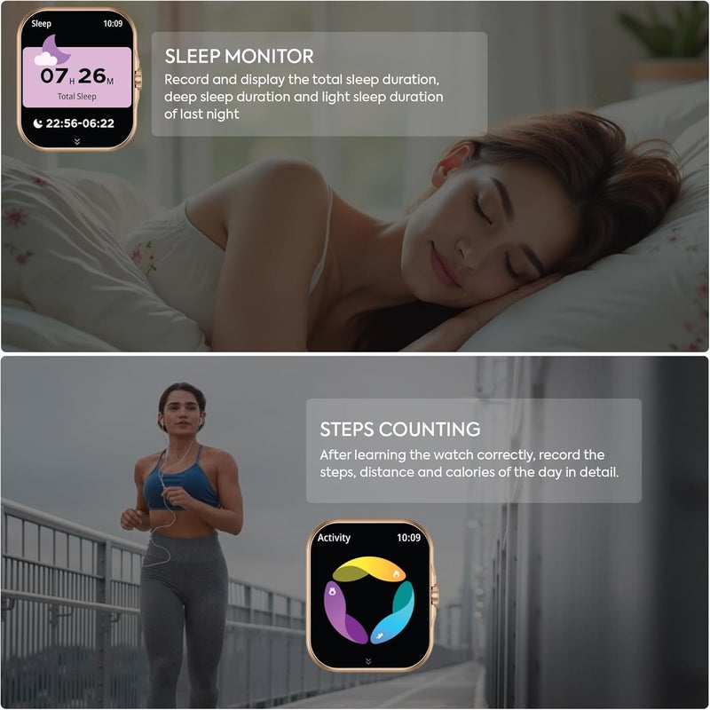 TOTULIFE ساعة ذكية STORM V مع مكالمات البلوتوث - ذهبي - Image 2