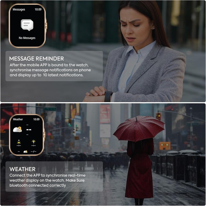 TOTULIFE ساعة ذكية STORM V مع مكالمات البلوتوث - ذهبي - Image 3