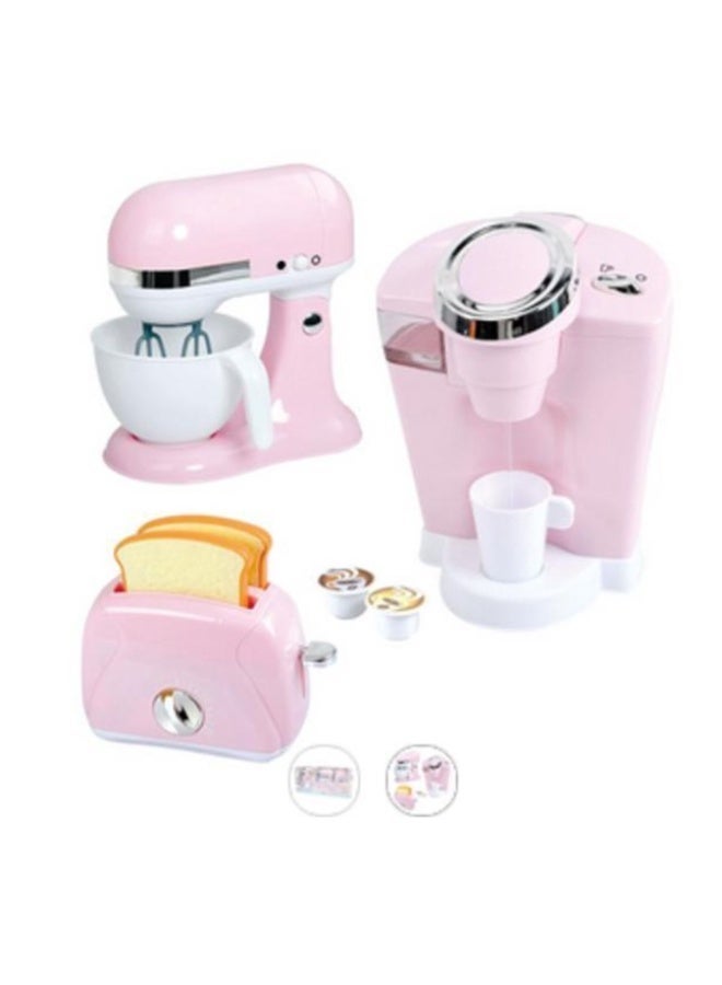 PlayGo Classy Kitchen Appliance Trio Pink Playset with Pod Coffee Machine, Mixer & Toaster for Kids - Image 2