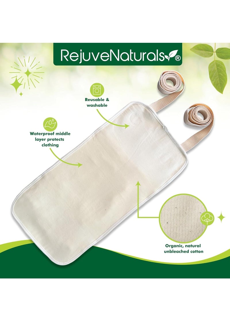 RejuveNaturals RejuveNaturals Castor Oil Pack - 8 Piece Complete Kit. Includes 16oz Glass Bottle of Organic Castor Oil, Easy to use Castor Oil Compress with Adjustable Fit, 5 Soft Cotton Pads & Soothing Heat Pack..  - Image 2