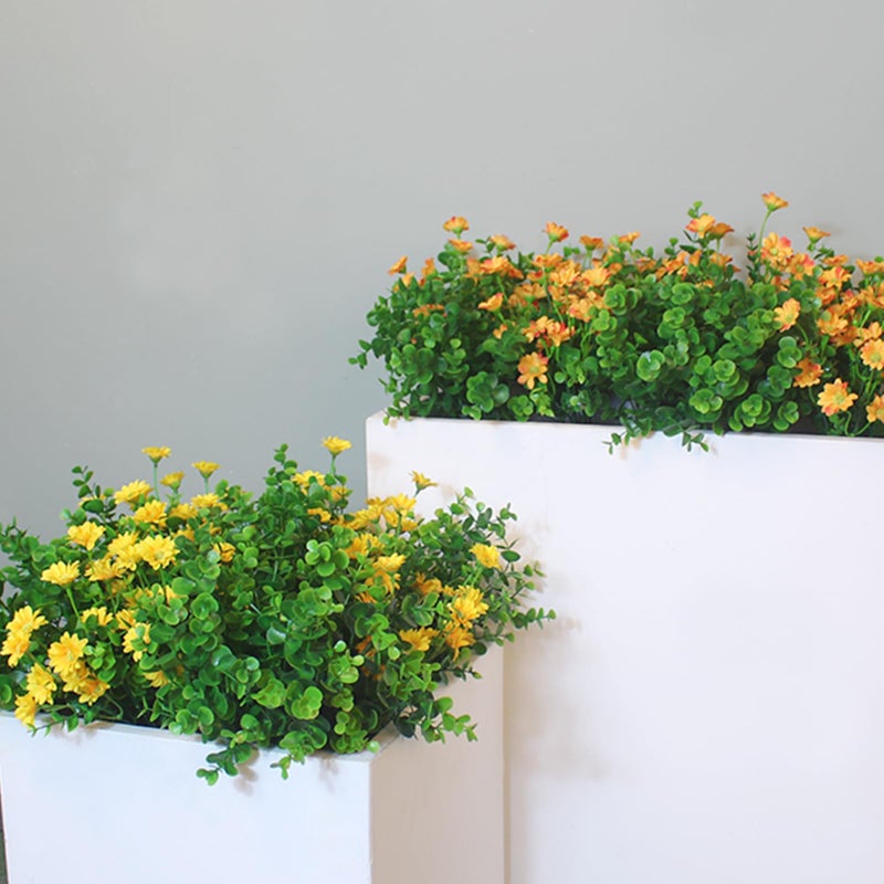 alyptus Artificial Boxwood Plants Outdoor 8 Bundles Faux Eucalyptus Flowers Green Bushes Plastic Greenery Stems for Home Garden Farmhouse Patio Front Porch Decor (Eucalyptus) - Image 5