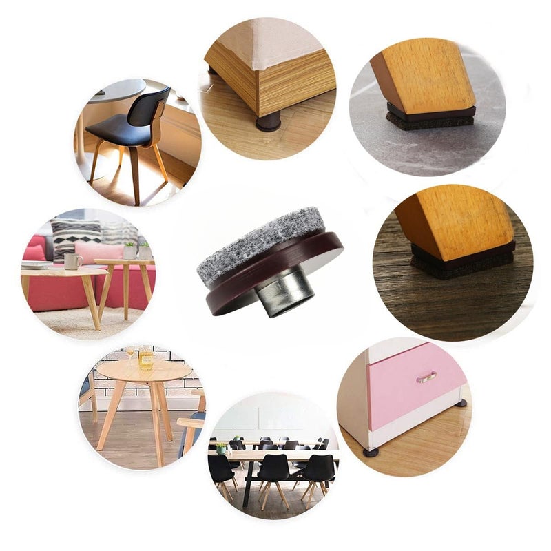 Furnigear Furniture Pads Furnigear Nail On Felt Pads Heavy Duty Chair Slides for Hardwood Floor Surfaces – Floor Protectors Protect Your Hardwood Flooring from Scratches(1", 24 Pack-Brown) - Image 4