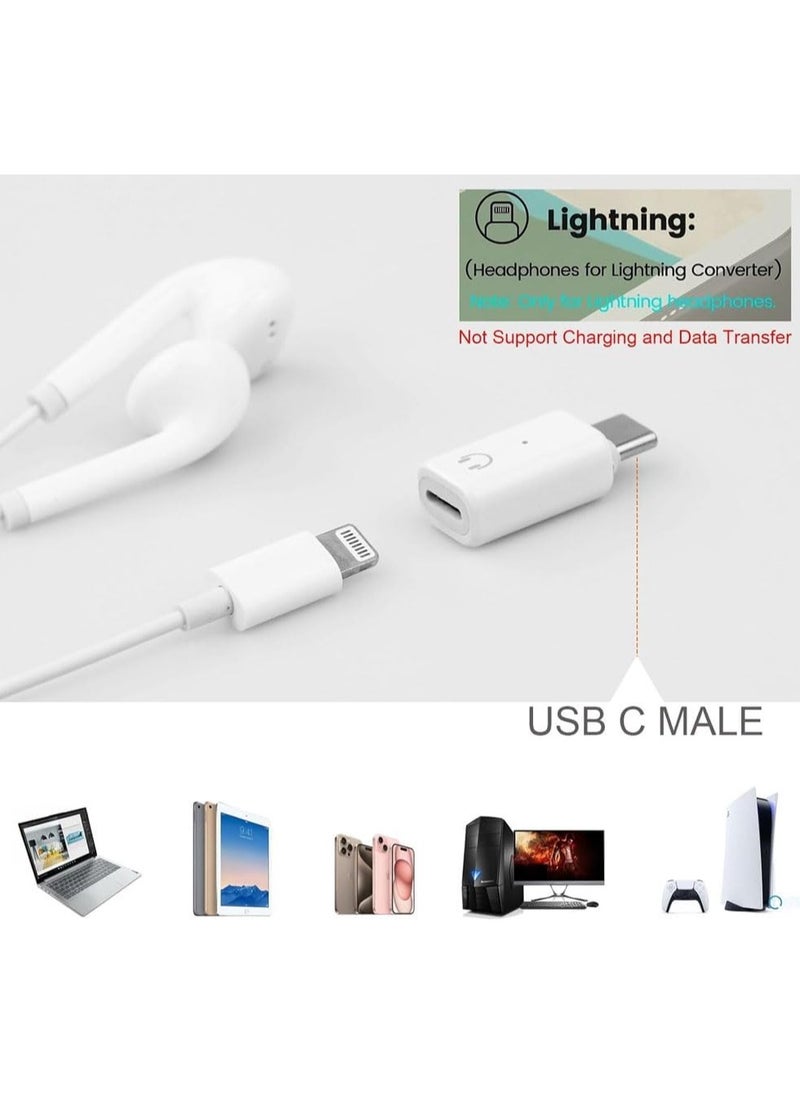 Generic - Compatible for USB C to Lightning Audio Adapter, USB C to Lightning Headphone Converter with Indicator Light, Lightning to USB C Adapter for iPhone 15 Series, MacBook and More USB-C Devices-B - Image 1