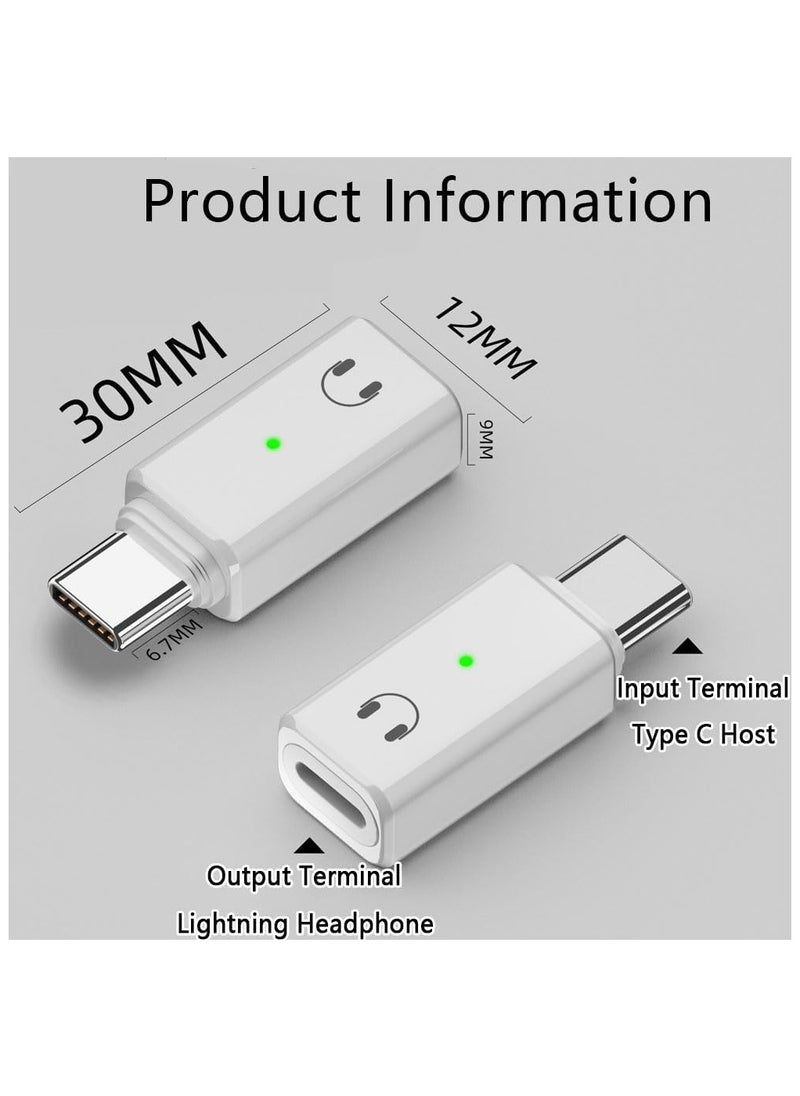Generic - Compatible for USB C to Lightning Audio Adapter, USB C to Lightning Headphone Converter with Indicator Light, Lightning to USB C Adapter for iPhone 15 Series, MacBook and More USB-C Devices-B - Image 1