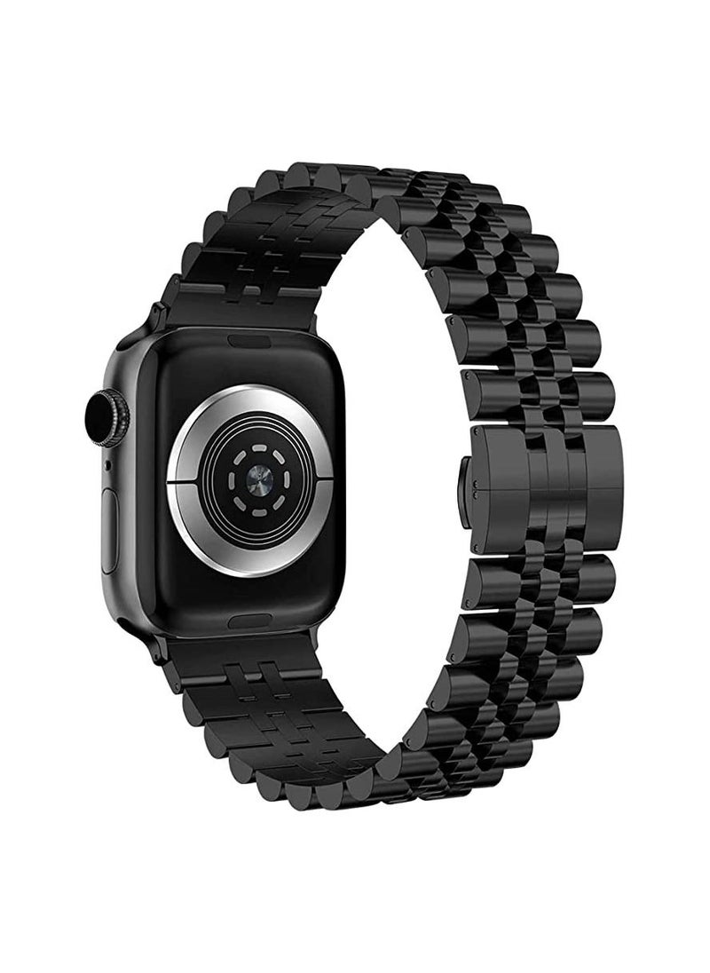 Generic - Stainless Steel Metal Replacement Strap For Apple Watch 45mm Series 8  and 8 Ultra 49mm Black - Image 1