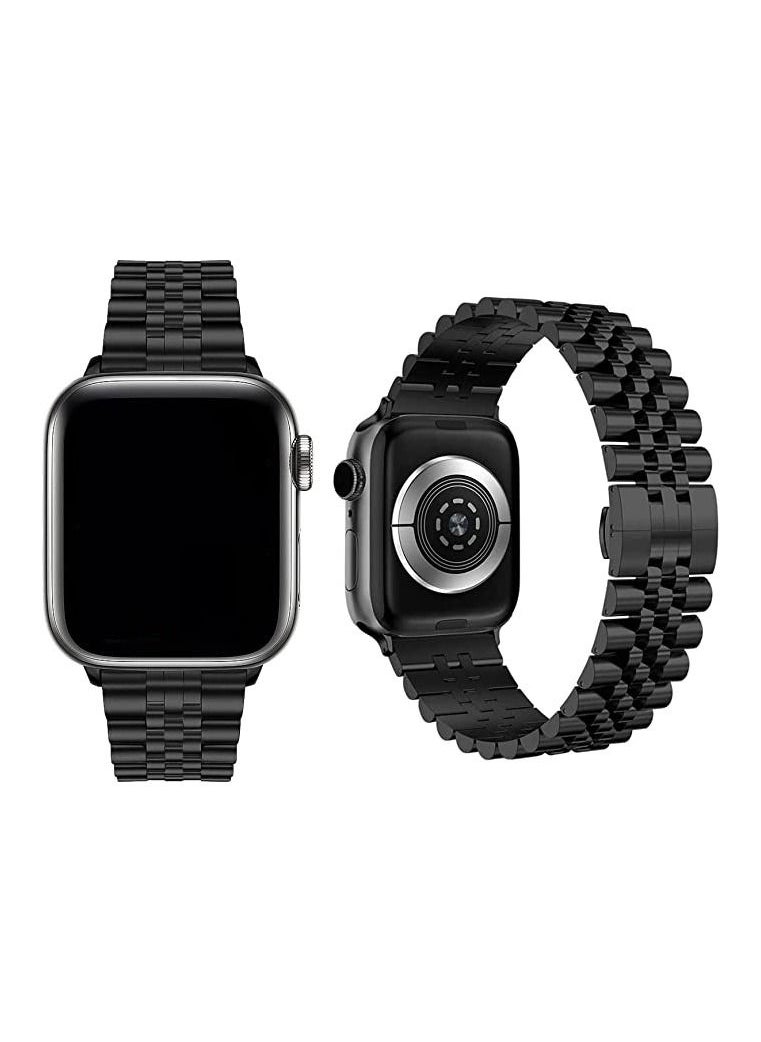 Generic - Stainless Steel Metal Replacement Strap For Apple Watch 45mm Series 8  and 8 Ultra 49mm Black - Image 1
