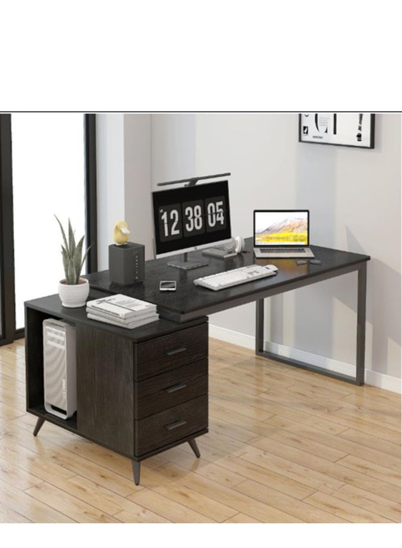 Golden Multifunctional Computer Desk Home Office Workstation 120cm with 3 Drawers - Image 1