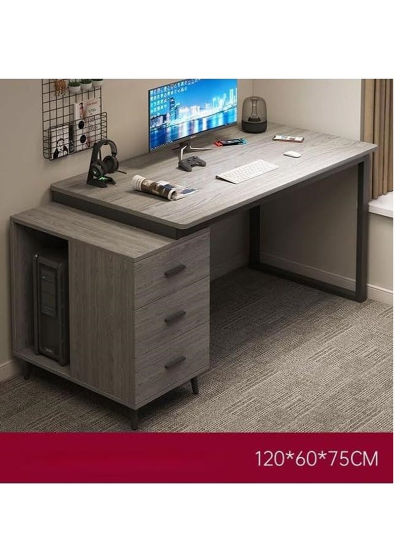 Golden Multifunctional Computer Desk Home Office Workstation 120cm with 3 Drawers - Image 2