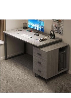 Golden Multifunctional Computer Desk Home Office Workstation 120cm with 3 Drawers  - Image 4