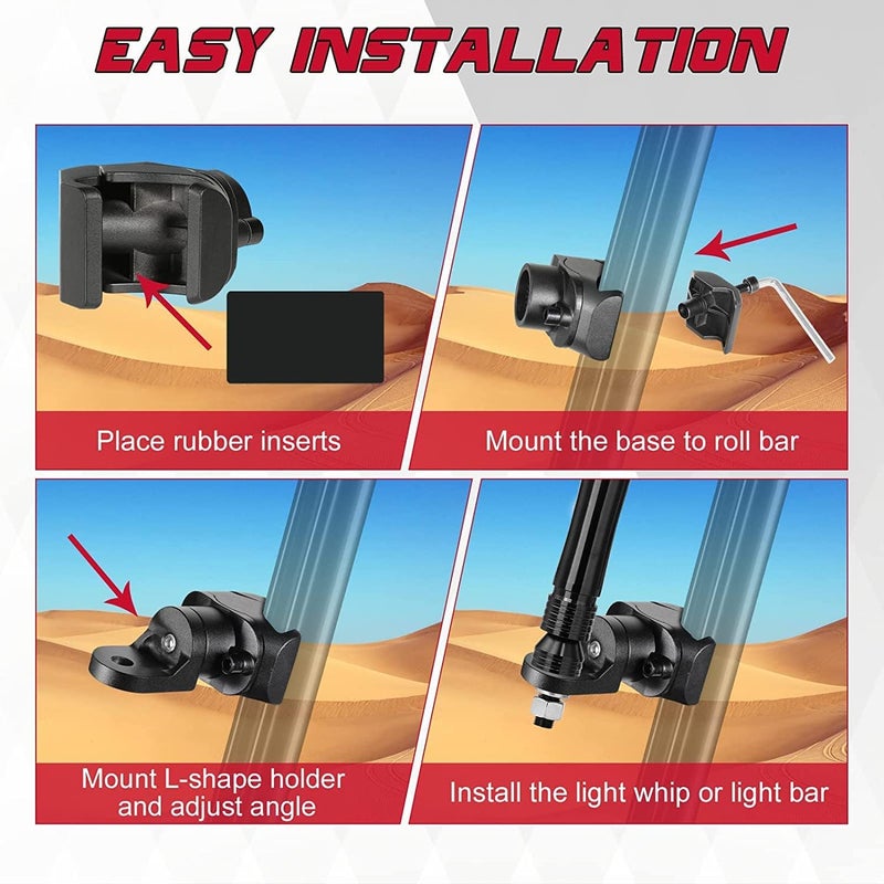 OFFROADTOWN حامل علم قابل للتعديل OFFROADTOWN 2PCS UTV - Image 5