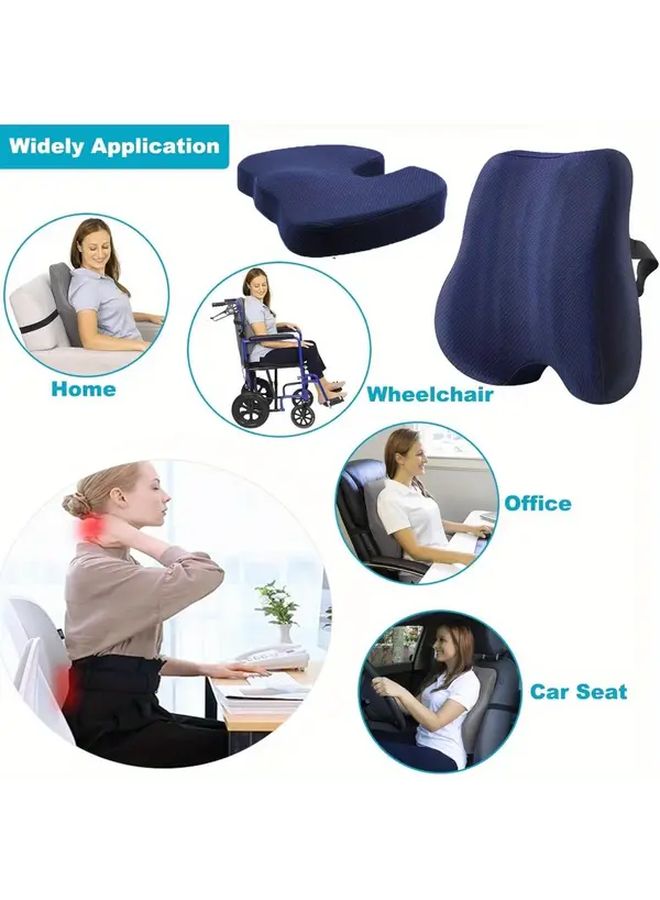 Ergonomic Seat Cushion Dark Gray Lumbar Support Pillow with Posture Correcting Back Cushion for Office Chair Car Seat Gaming Desk Adjustable Strap Lightweight Portable Home Travel Remote Workers - Image 5