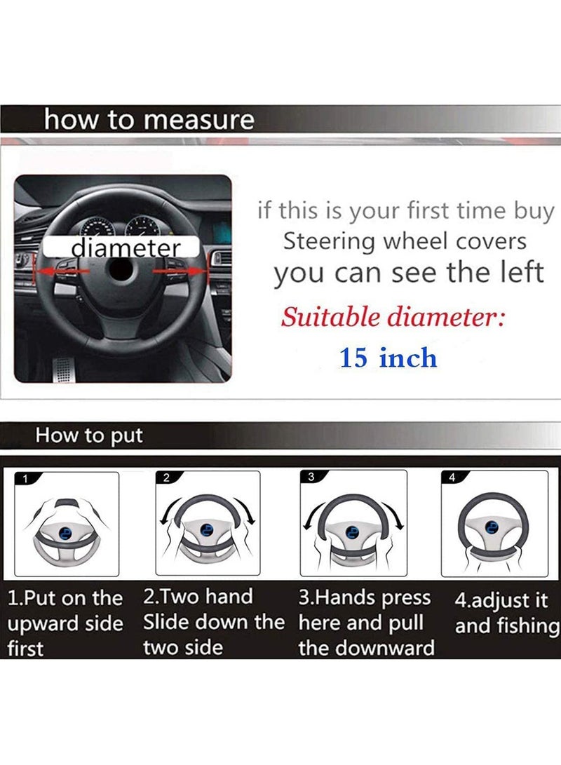 Car Steering Wheel Cover 15 inch Anti-Slip and Comfortable Grip - Image 2