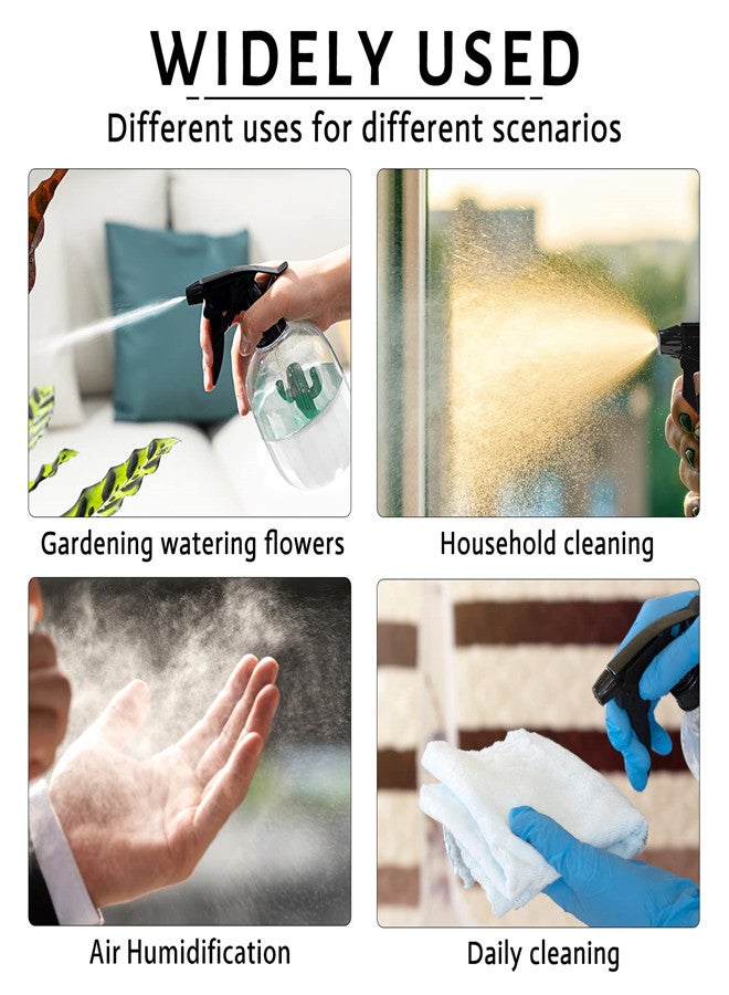 KASTWAVE Water Spray Bottle, 500ml Plastic Fine Mist Spray Bottle Decorative for Indoor Plants Mister Spray Bottle with Adjustable Nozzle, Horticultural Watering Sprayer for Gardening - Image 3