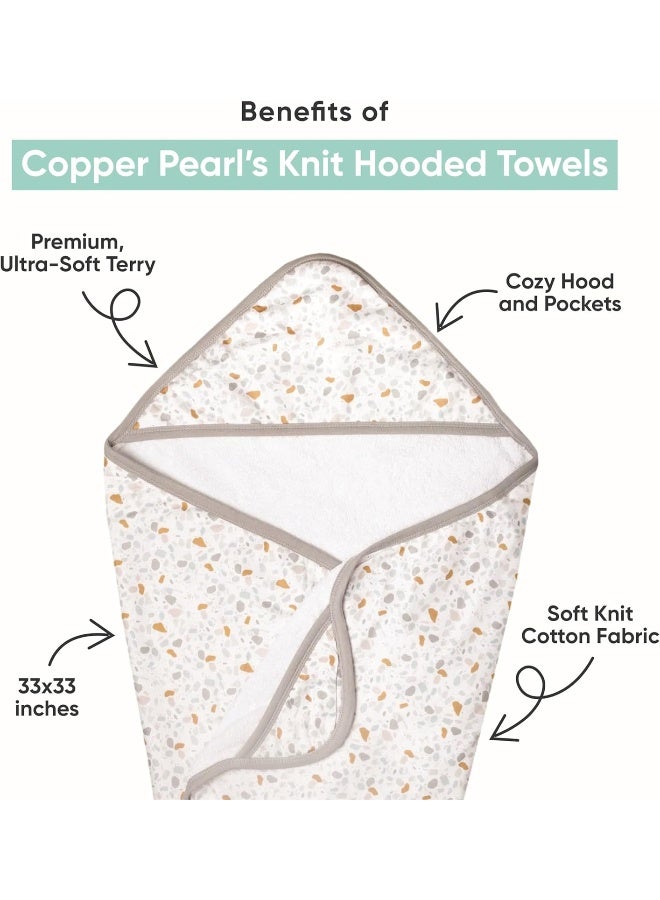 Copper Pearl Premium Knit Hooded Bath Towel with Terry Cloth Interior 'Alta' - Image 2