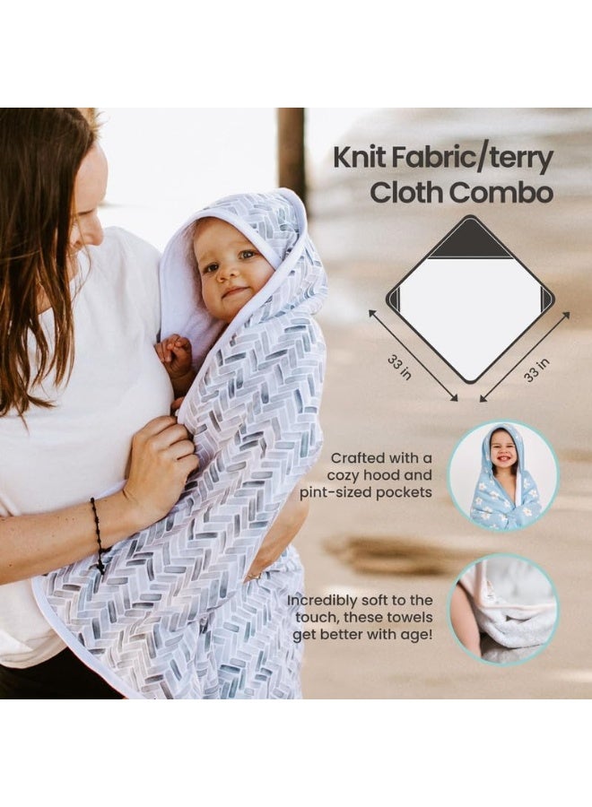 Copper Pearl Premium Knit Hooded Bath Towel with Terry Cloth Interior 'Alta' - Image 3