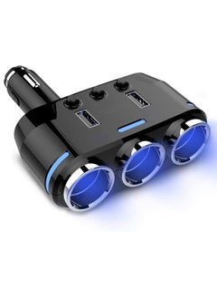 Cigarette Lighter Adapter On/Off Switch Dual 12V Car Adapter Cigarette Lighter Splitter with QC 3.0 (Wireless)