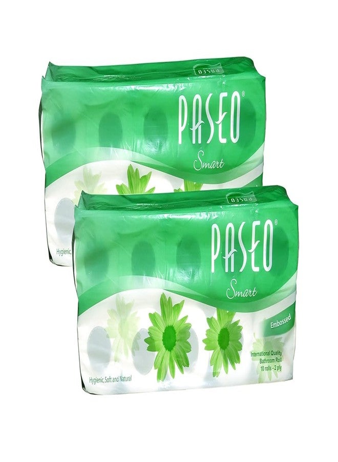 Paseo Toilet Tissue 2 ply Toilet Paper 10 Toilet Rolls x 200 Toilet Tissue Sheets Sheet Size 11 x 9.9 cm Pack of 20 Rolls - Image 1