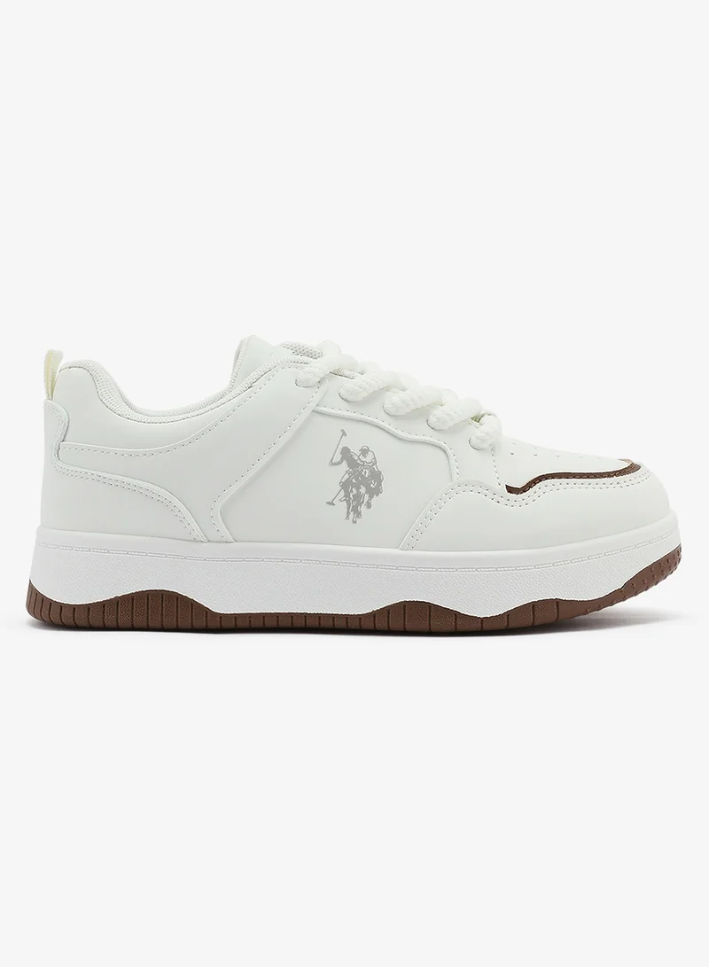 U.S. Polo Assn. Women's  White Low-Top Sneakers - Style that Moves, Comfort Shoes that Lasts