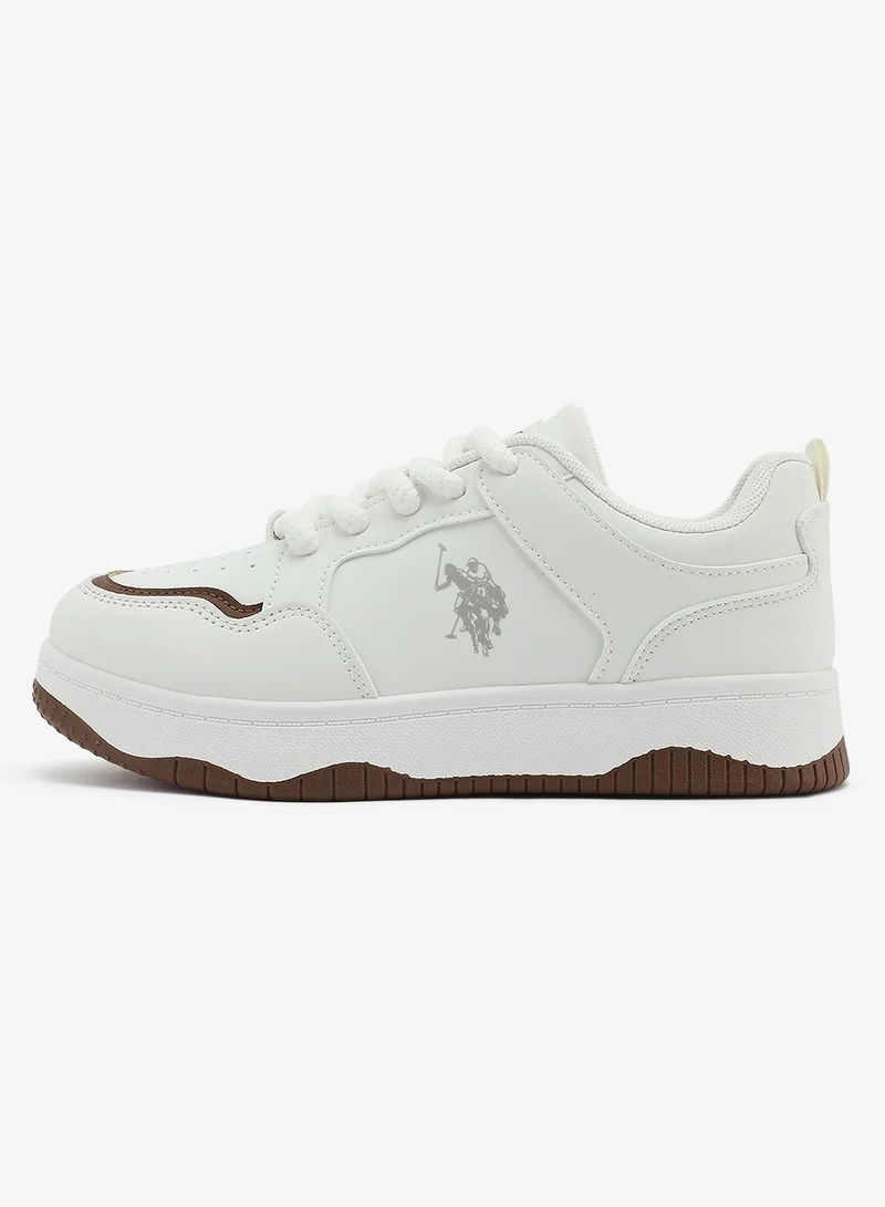 U.S. Polo Assn. Women's  White Low-Top Sneakers - Style that Moves, Comfort Shoes that Lasts